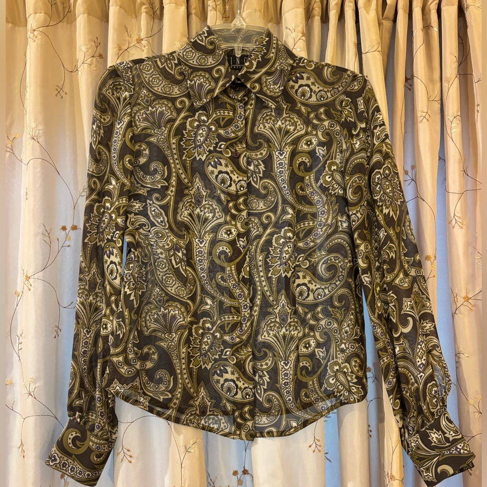 INC International Concepts Multicolor Paisley Shirt